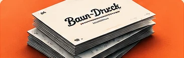 Illustrative Visitenkarten mit Baur-Druck-Schriftzug