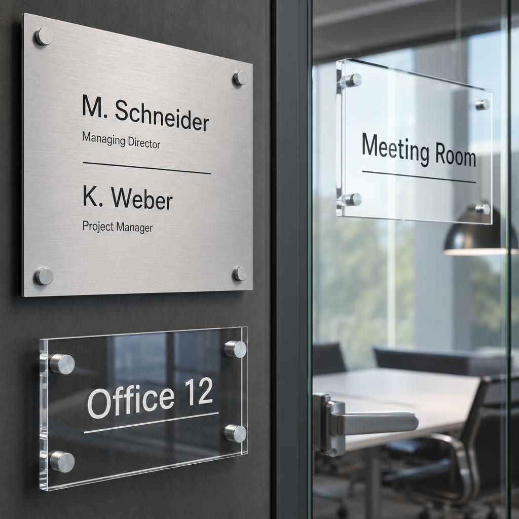 Schilder und Namensschilder individuell bedrucken lassen – Baur Druck Friedberg